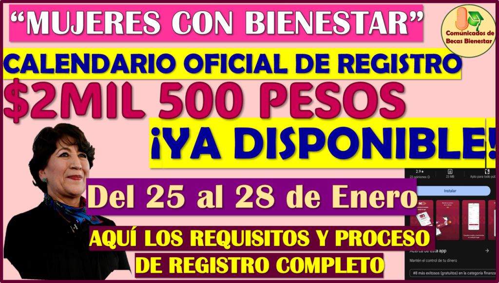 Calendario Oficial De Registro De Mujeres Con Bienestar Aqu