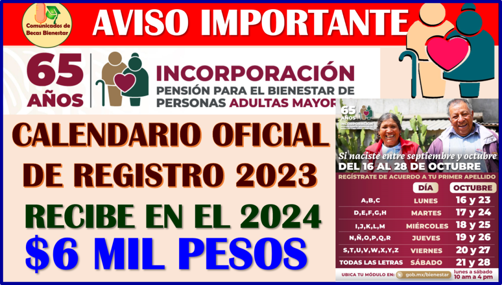 Calendario Oficial De Registro A La Pensi N Bienestar Del Adulto