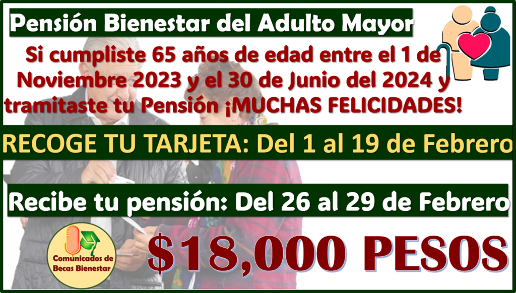 Del 26 al 29 de Febrero RECIBES TU PENSIÓN los Nuevos Beneficiarios