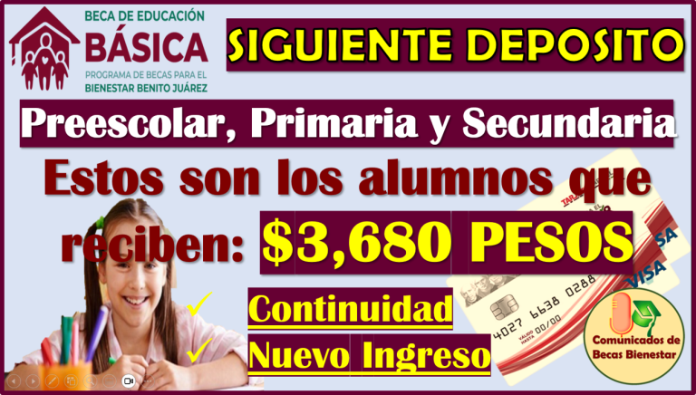 Beca Benito Juárez Nivel Básico 2024: Estos alumnos recibirán $3 mil 680 pesos en el siguiente deposito