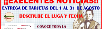 MUY BUENAS NOTICIAS BENEFICIARIOS DE BECAS BENITO JUAREZ YA ESTA DISPONIBLE EL LUGAR Y LA FECHA PARA LA ENTREGA DE TARJETAS Y PAGOS DE BECAS BENITO JUAREZ