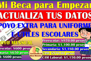 Actualiza tus datos de Mi Beca para Empezar y recibe un apoyo para Uniformes e Útiles Escolares 2025-2026