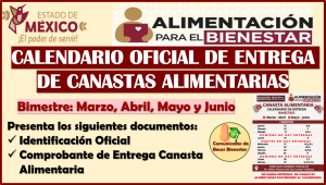 Calendario Oficial de entrega de CANASTA ALIMENTARIA, aquí te comparto toda la información