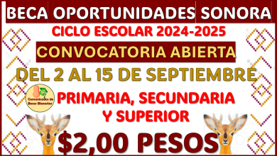 Solicita la Beca Sonora de Oportunidades y obtén $2 mil pesos en este nuevo ciclo escolar 2024-2025