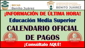 ¡INFORMACIÓN IMPORTANTE! PAGOS OFICIALES de las Becas Benito Juárez Nivel Media Superior 2023