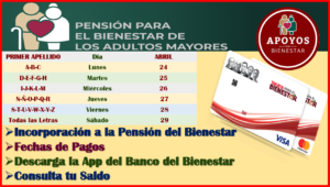 Pensión del Bienestar del Adulto Mayor, REGISTRATE CON TU PRIMER APELLIDO