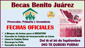 Estas son las NUEVAS FECHAS DE REGISTRO para las Becas Benito Juárez Nivel Básico