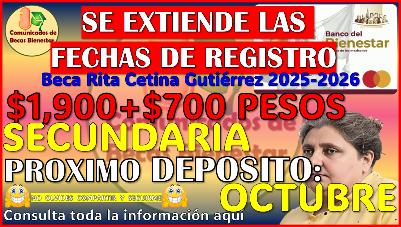 Se extiende el REGISTRO para la Beca Rita Cetina Gutierrez 202-2026 ¡NO TE QUEDES FUERA!
