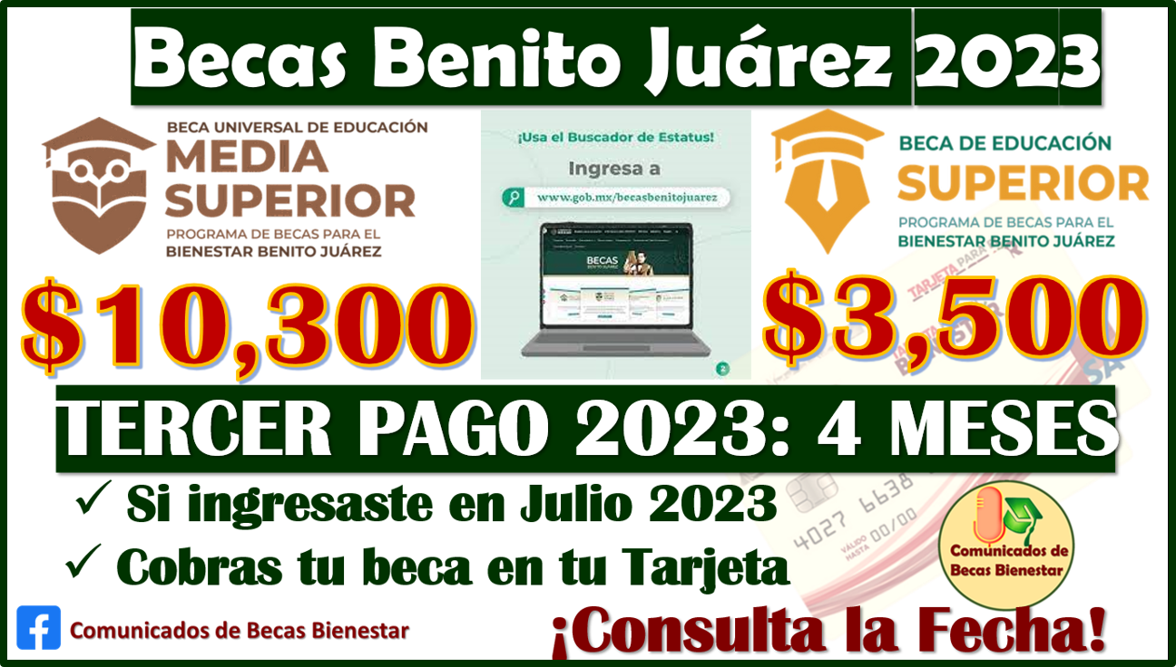 ¡Si eres Becario de Educación Media Superior y Superior! ya se encuentra DISPONIBLE tu Beca de 4 meses: Becas Benito Juárez