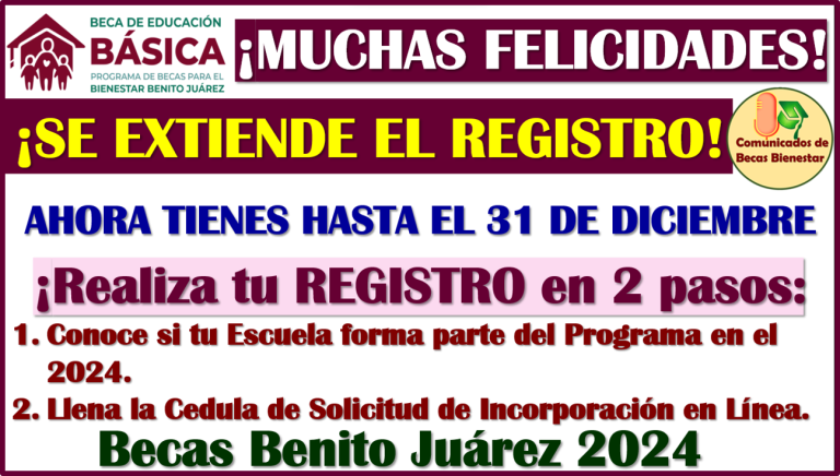 Ahora tienes hasta el 31 de Diciembre para llenar la Cédula de Solicitud de Incorporación en Línea: Becas Benito Juárez