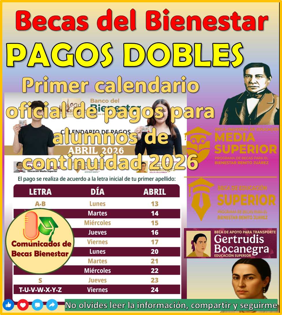 ≫ Ya tenemos el calendario oficial de pagos dobles de las Becas del ...