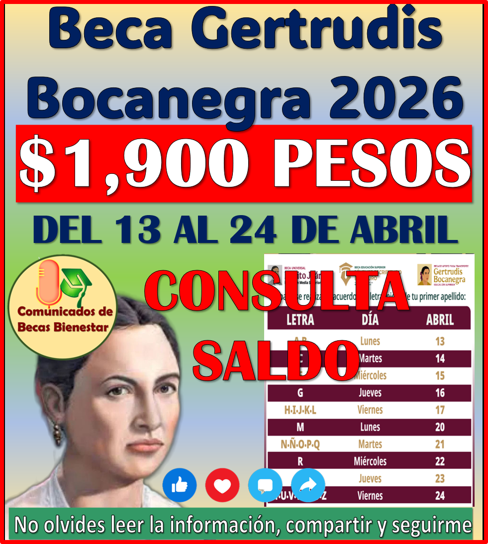 Beca Gertrudis Bocanegra 2026: comienza los depósitos oficiales, este es tu calendario