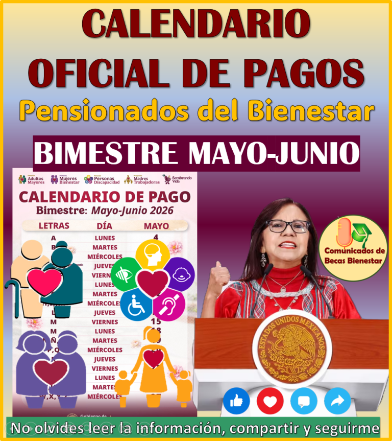 ≫ TERCER CALENDARIO OFICIAL DE LAS PENSIONES DEL BIENESTAR 2026, AQUI ...
