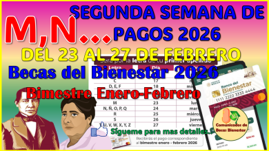 Segunda semana de depositos: Del 23 al 27 de Febrero de las Becas del Bienestar 2026
