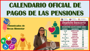 Les comparto el CALENDARIO OFICIAL DE PAGOS: PENSIONES DEL BIENESTAR