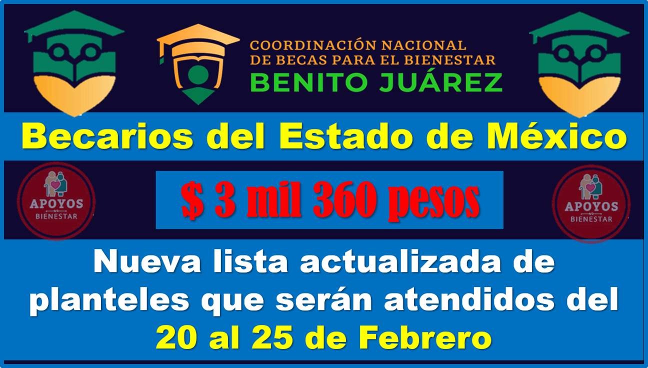 Te compartimos la Lista actualizada de las Escuelas del Estado de México atendidos del 20 al 25 de febrero