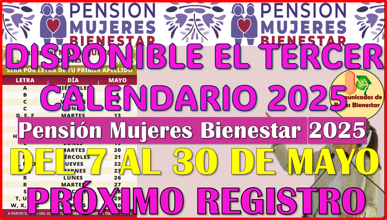 Estas son las 4 semanas de pagos del Tercer Bimestre de la Pensión Mujeres Bienestar 2025