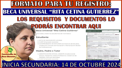 FORMATO que deberás llenar para el REGISTRO de la Beca Universal Rita Cetina Gutierrez 2024-2025