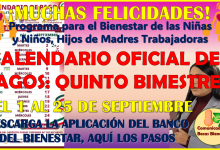 Penúltimo calendario 2025 para la Pensión de Madres trabajadoras bimestre: Septiembre-Octubre