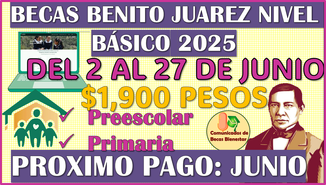 Becas Benito Juárez de Educación Básica este es tu siguiente deposito 2025 bimestre Mayo-Junio