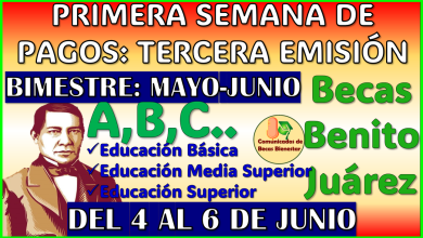 Primera Semana de Pagos de las Becas Benito Juárez 2025: TERCERA EMISIÓN