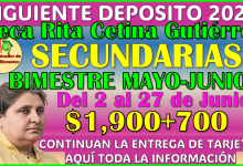Siguiente deposito oficial de la Beca Rita Cetina Gutierrez bimestre Mayo-Junio 2025
