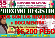 Requisitos y documentos para el PROXIMO REGISTRO: Pensión Bienestar del Adulto Mayor 2025