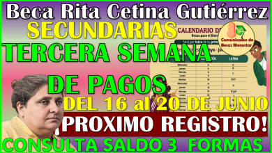 Tercera semana de Pagos bimestre Mayo-Junio: Beca Rita Cetina Gutierrez 2025