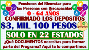 ¡CONFIRMADO! Solo en 22 estados de la republica RECIBEN su Pensión Bienestar de Discapacidad 2024