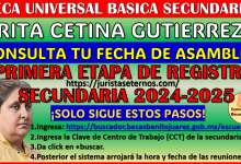 Ya puedes consular cuando te toca acudir a las asambleas: Beca Universal Rita Cetina Gutierrez 2024-2025