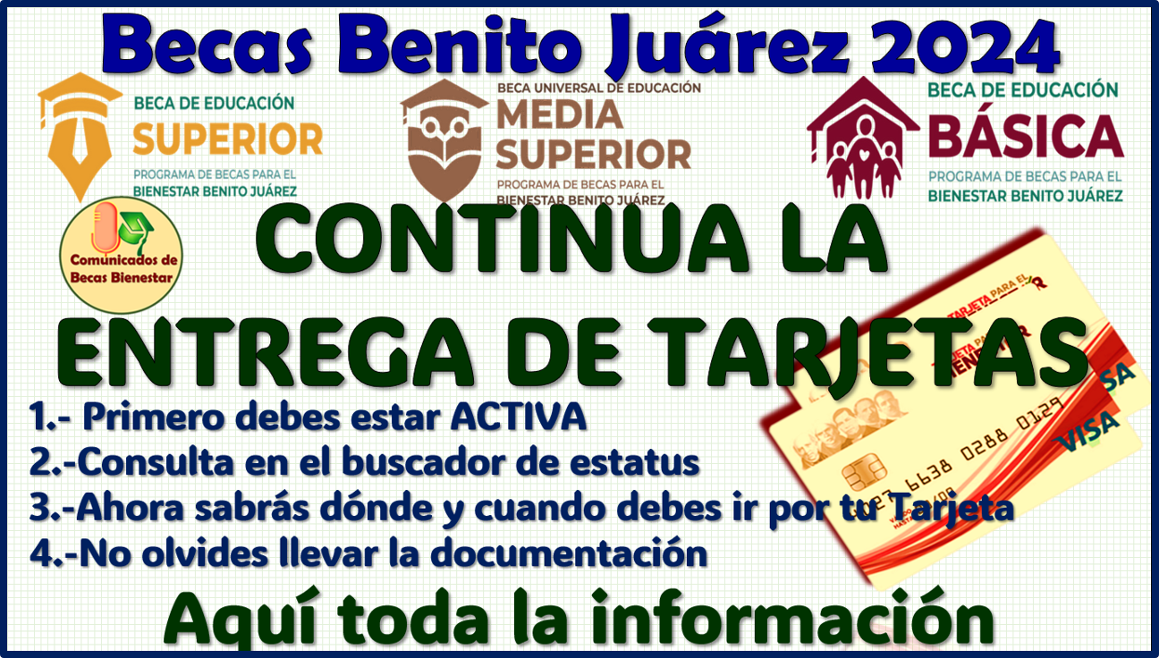 Continua la entrega de Tarjetas de las Becas Benito Juárez ¡CONSULTA LA BANCARIZACIÓN!