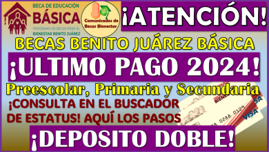 ¡ULTIMO PAGO! para los beneficiarios de las Becas Benito Juárez Básica: Preescolar, Primaria y Secundaria