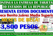 Presenta estos documentos y recoge tu Tarjeta del Bienestar de las Becas Benito Juárez Media Superior