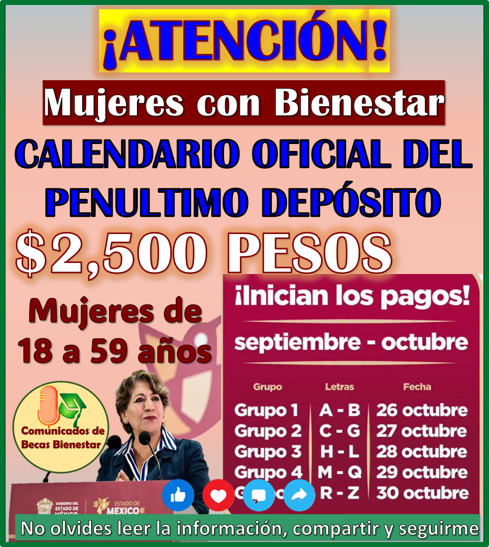 Conoce el quinto Calendario oficial de pagos: programa Mujeres con Bienestar 2026