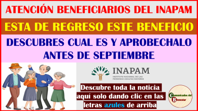 ATENCIÓN BENEFICIARIOS DEL INAPAM DESCUBRE ESTA BENEFICIO QUE ESTA DE REGRESO PARA TODOS LOS ADULTOS MAYORES