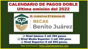 Conoce el calendario de pagos Becas Benito Juárez 2022 el ultimo del año