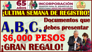 TERCERA SEMANA DE REGISTRO del 18 al 23 Diciembre: Recibe $ 6 mil pesos Adulto Mayor, aquí toda la información