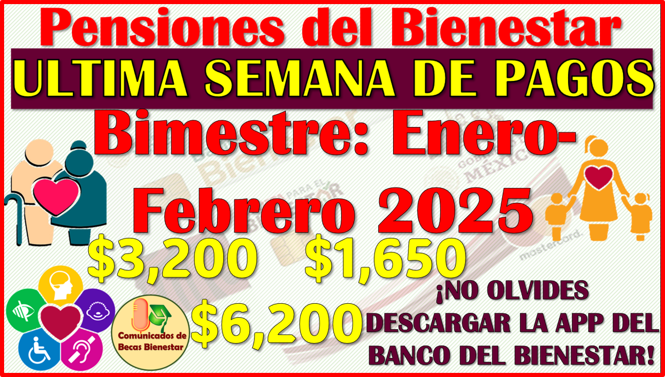 ¡ÚLTIMA SEMANA DE PAGOS! estas son las iniciales que cobran del Bimestre Enero-Febrero 2025: Pensiones del Bienestar