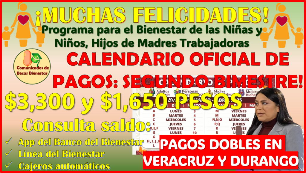 ≫ Calendario Oficial de Pagos de la Pensión Bienestar de Madres ...