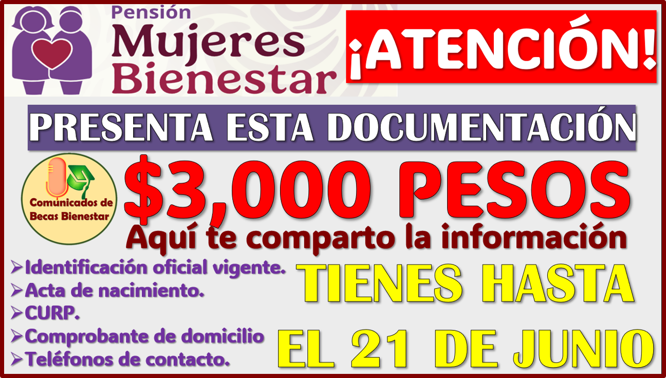 ¿Qué DOCUMENTOS necesitas para formar parte de la Pensión Mujeres Bienestar? aqui te explico