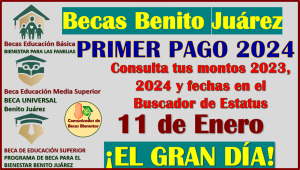 A partir de este 11 de Enero, Comienza la DISPERSIÓN DE APOYOS ECONÓMICOS de las Becas Benito Juárez 2024