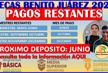 Pagos restantes de las Becas Benito Juárez 2025, consulto aquí