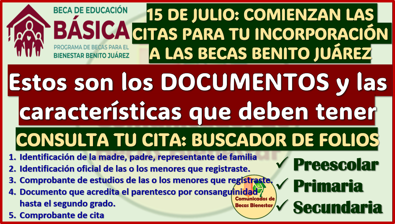 Documentos para Citas de las Becas Benito Juárez Básica ¡Conoce cuales son y sus características!