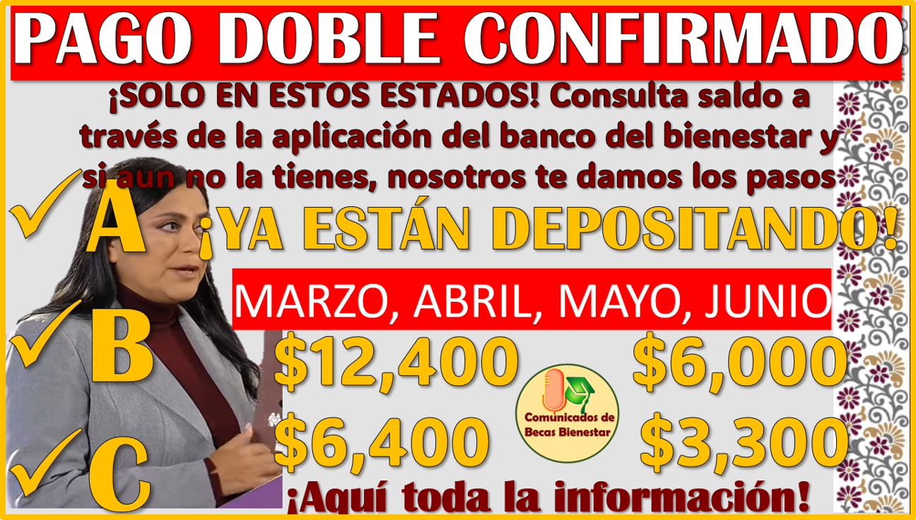 Se CONFIRMAN los primeros depósitos dobles para las Pensiones del Bienestar bimestre Marzo-Abril