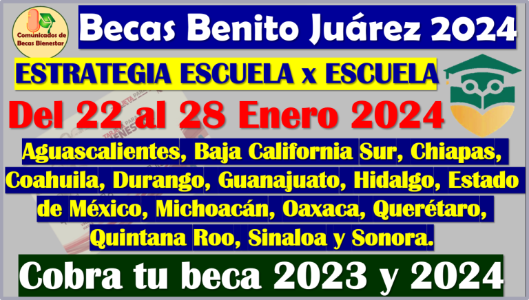 Consulta si tu plantel esta en la NUEVA LISTA semanal para que recojas tu tarjeta: Becas Benito JuÃ¡rez Media Superior 2024
