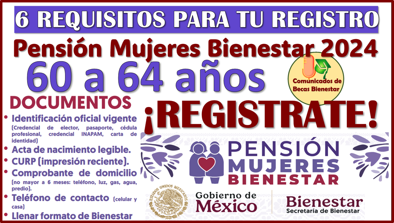 ¿Cuales son los DOCUMENTOS que necesitas para tu registro? Pensión Mujeres Bienestar 60 a 64 años