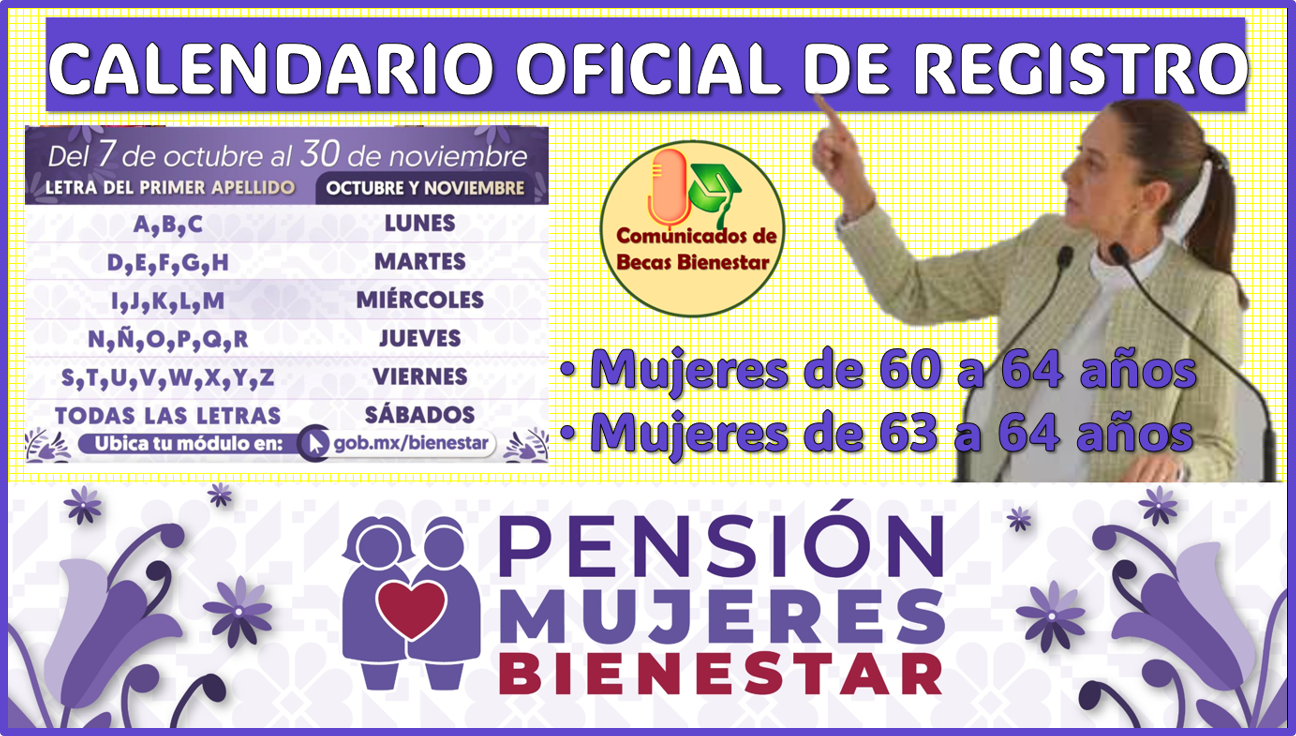 Se anuncia las fechas oficiales de REGISTRO: Pensión Mujeres Bienestar de 60 a 64 años