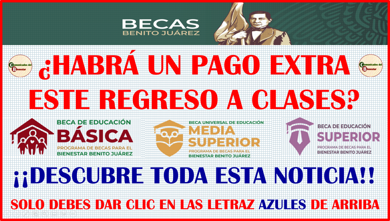 ATENCIÓN BENEFICIARIOS DE BECAS BENITO JUAREZ ¿HABRÁ UN PAGO EXTRA POR EL REGRESO A CLASES?