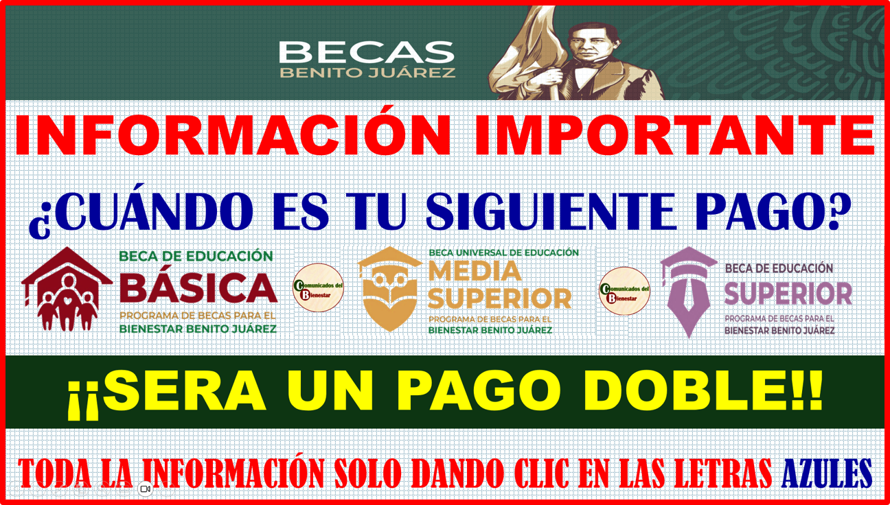 ATENCIÓN BENEFICIARIOS DE BECAS BENITO JUAREZ ¿CUÁNDO ES TU PROXIMO PAGO? Y ¿CUAL ES LA CANTIDAD EXACTA DE TU PAGO?