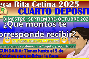 ¿CUALES SON LOS MONTOS A RECIBIR EN ESTE CUARTO PAGO? BECA RITA CETINA GUTIERREZ 2025
